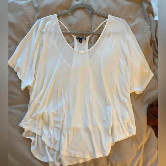 EXPRESS White Rayon Blouse - Picture 5 of 8